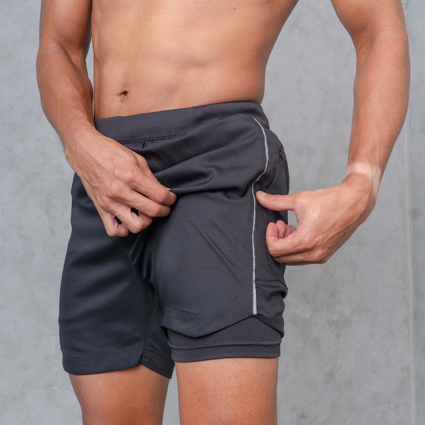 Core Running Pants-Stone-Black