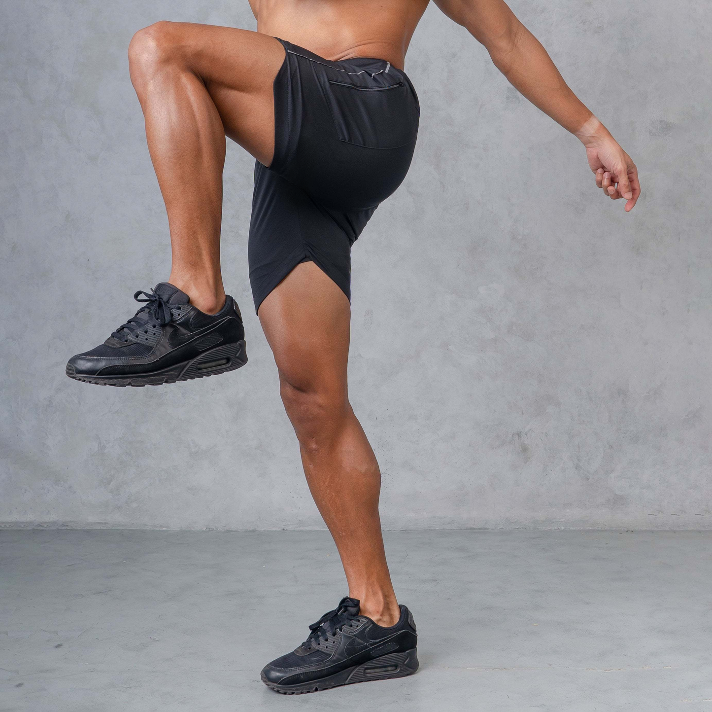Core Running Pants-Stone-Black