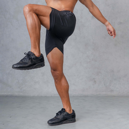 Core Running Pants-Stone-Black