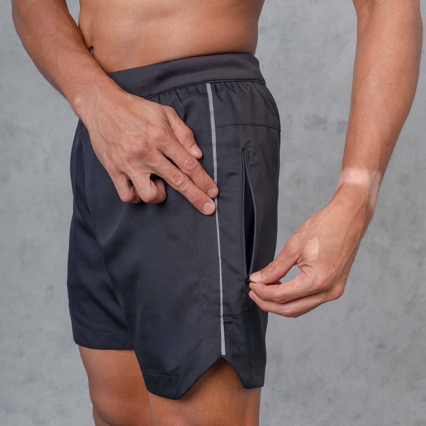 Core Running Pants-Stone-Black