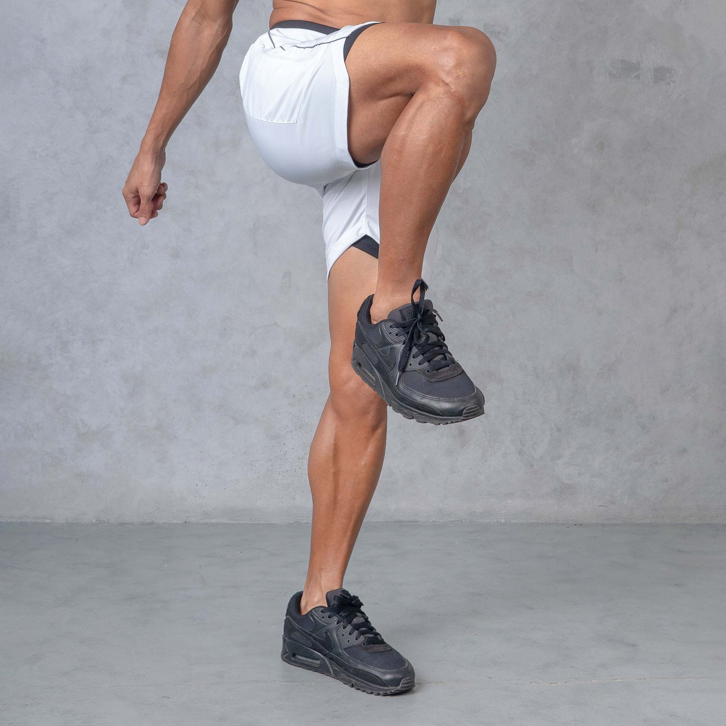 Core Running Pants-Stone-White