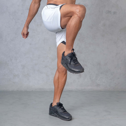 Core Running Pants-Stone-White